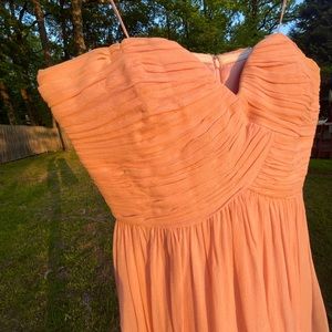Pink Strapless Chiffon Sweetheart by Donna Morgan - Size 4 - 100% Silk